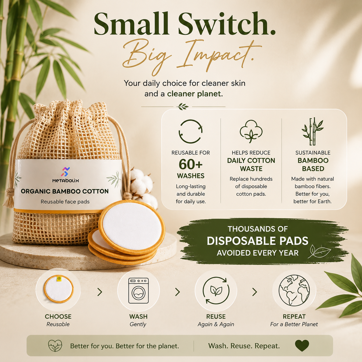 Ultra Soft Reusable Bamboo Cotton Pads